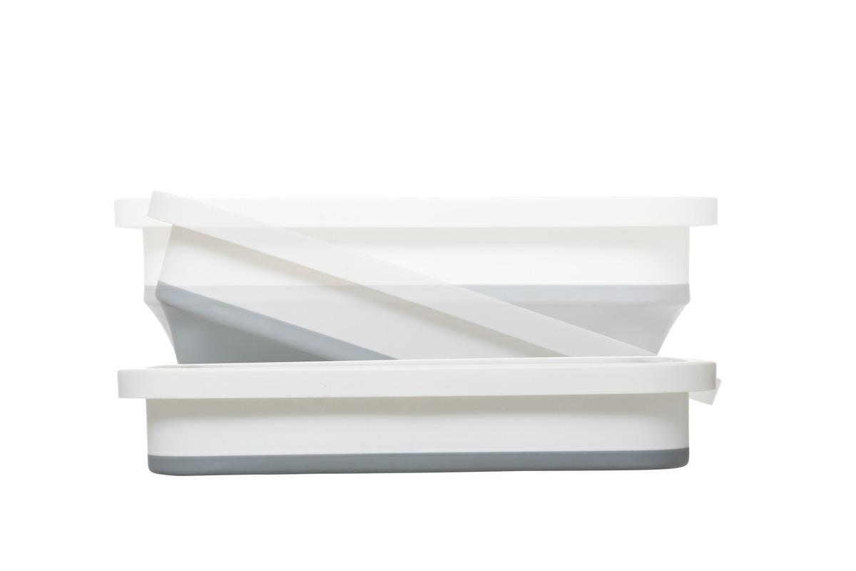 BASSINE CARREE RETRACTABLE 8L BLANC GRIS