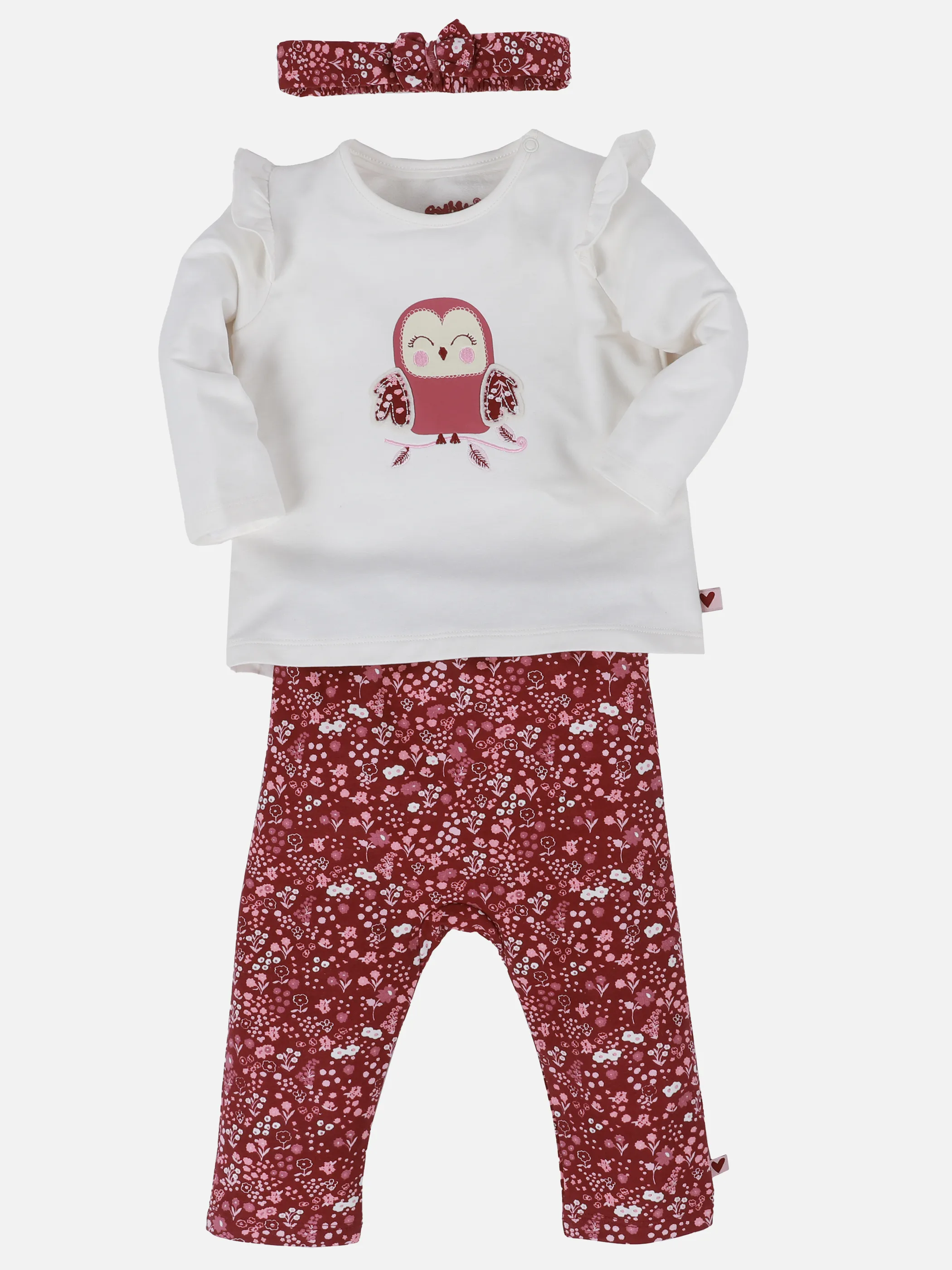 Baby Mädchen 3er Set, bestehend aus Shirt, Hose und Haarband