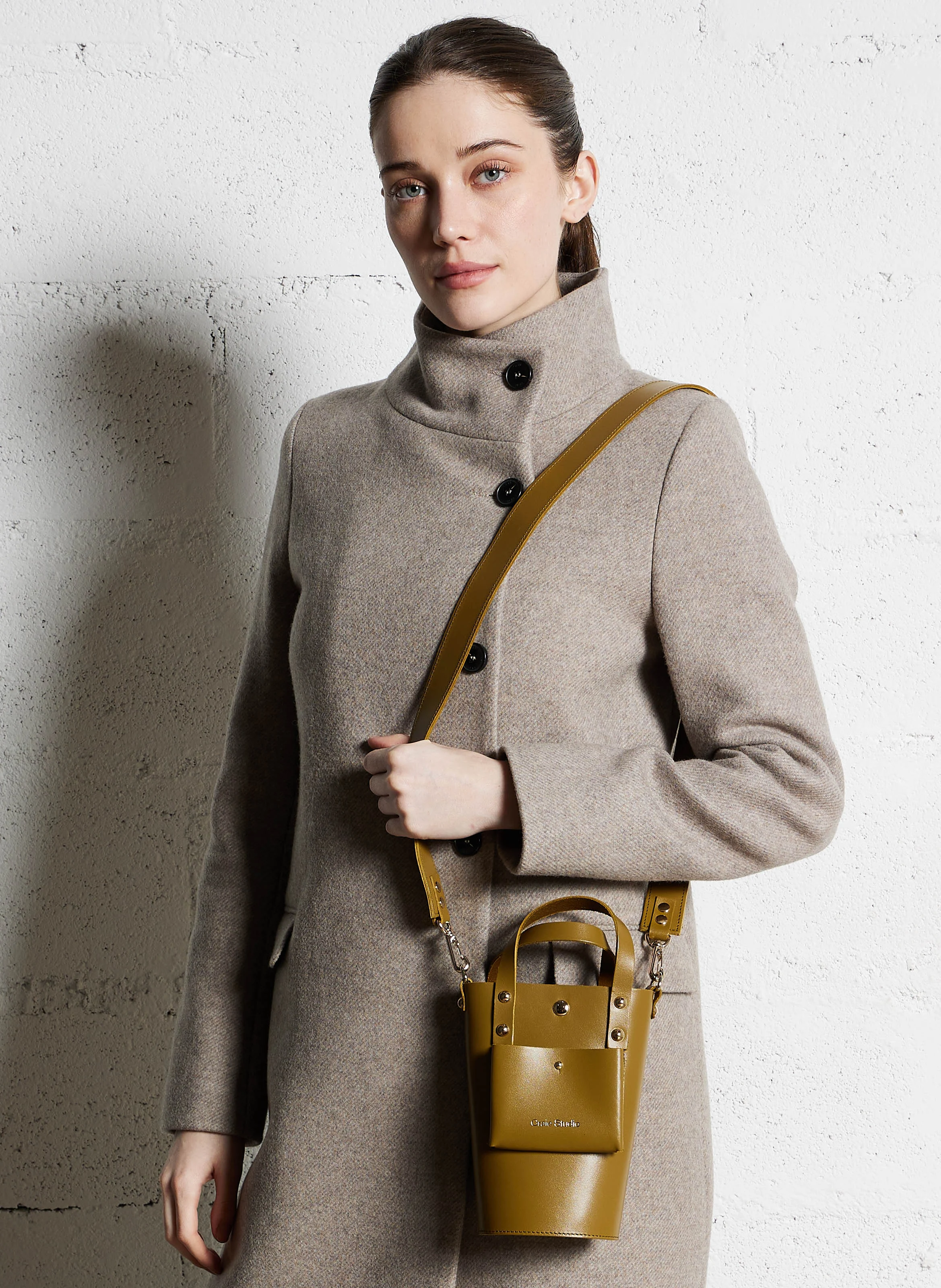 NONO - Sac seau en cuir | Kaki