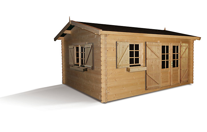 Abri de jardin ELISTA en bois massif ep 34 mm Forest style surface extérieure 23.6 m²