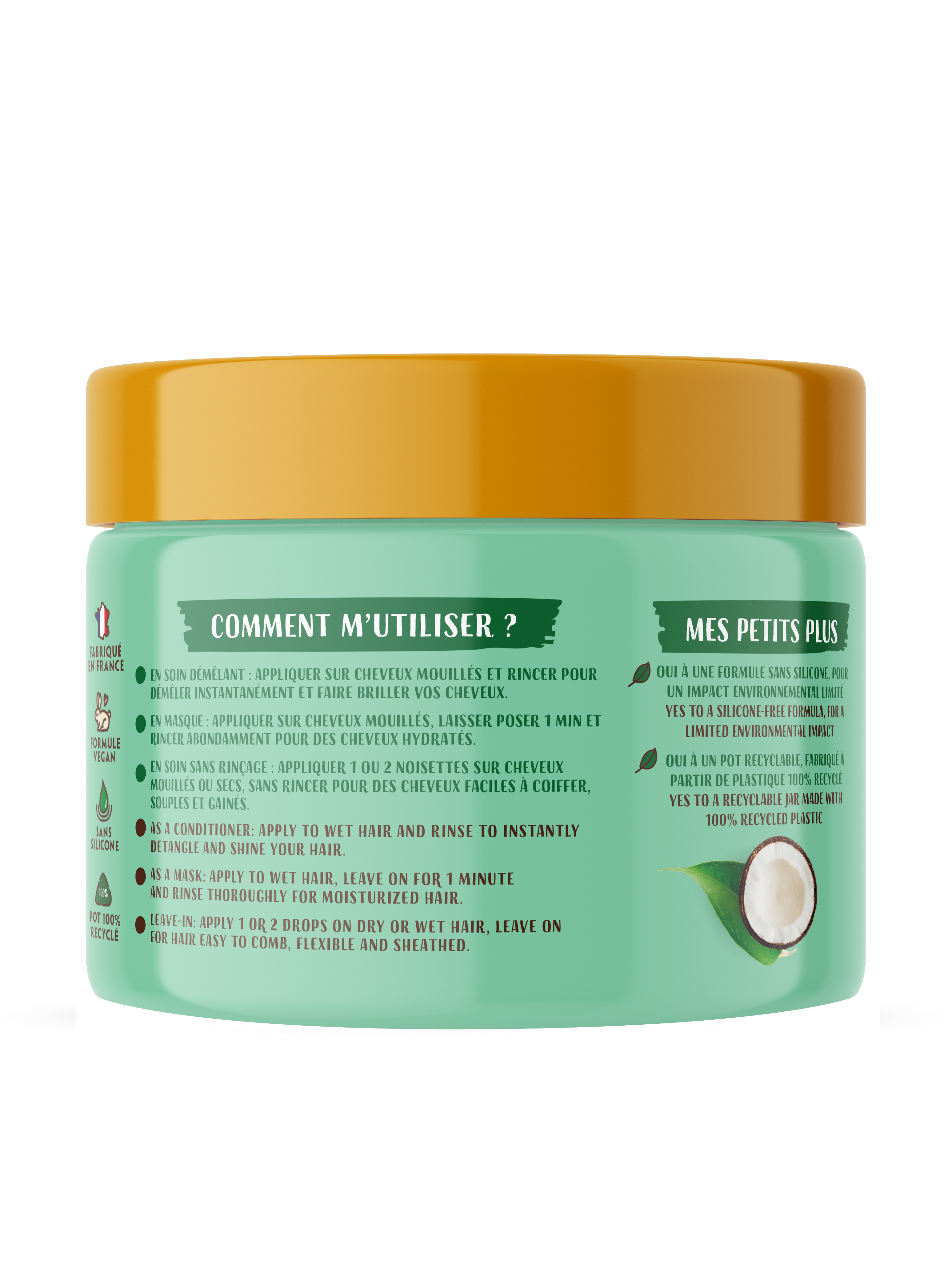 Lovea Hair Food Maske 3 in 1 Grüntee Kokos 390 ml