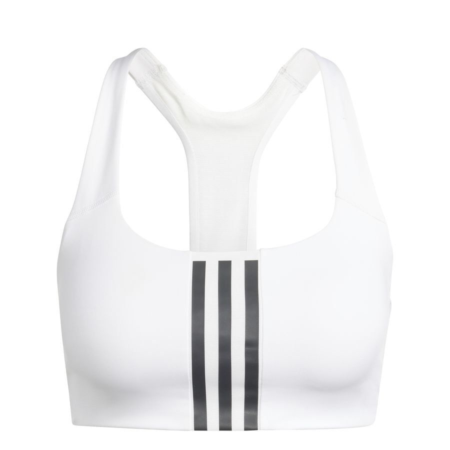 adidas Brassière Powerimpact Medium Support 3-Stripes - Blanc Femme