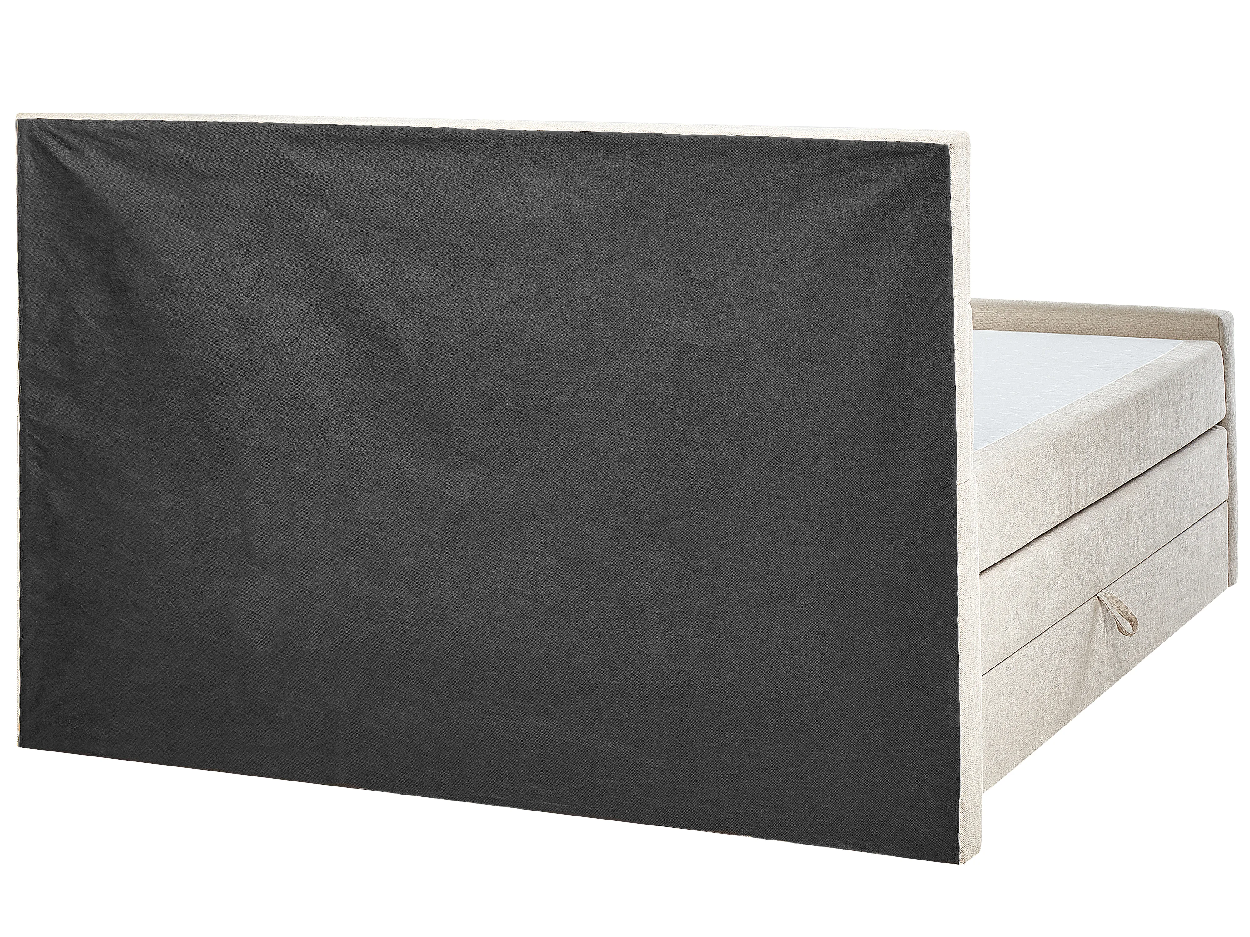 Boxspring met opbergruimte Stof ARISTOCRAT 160 x 200 cm Lichtbeige