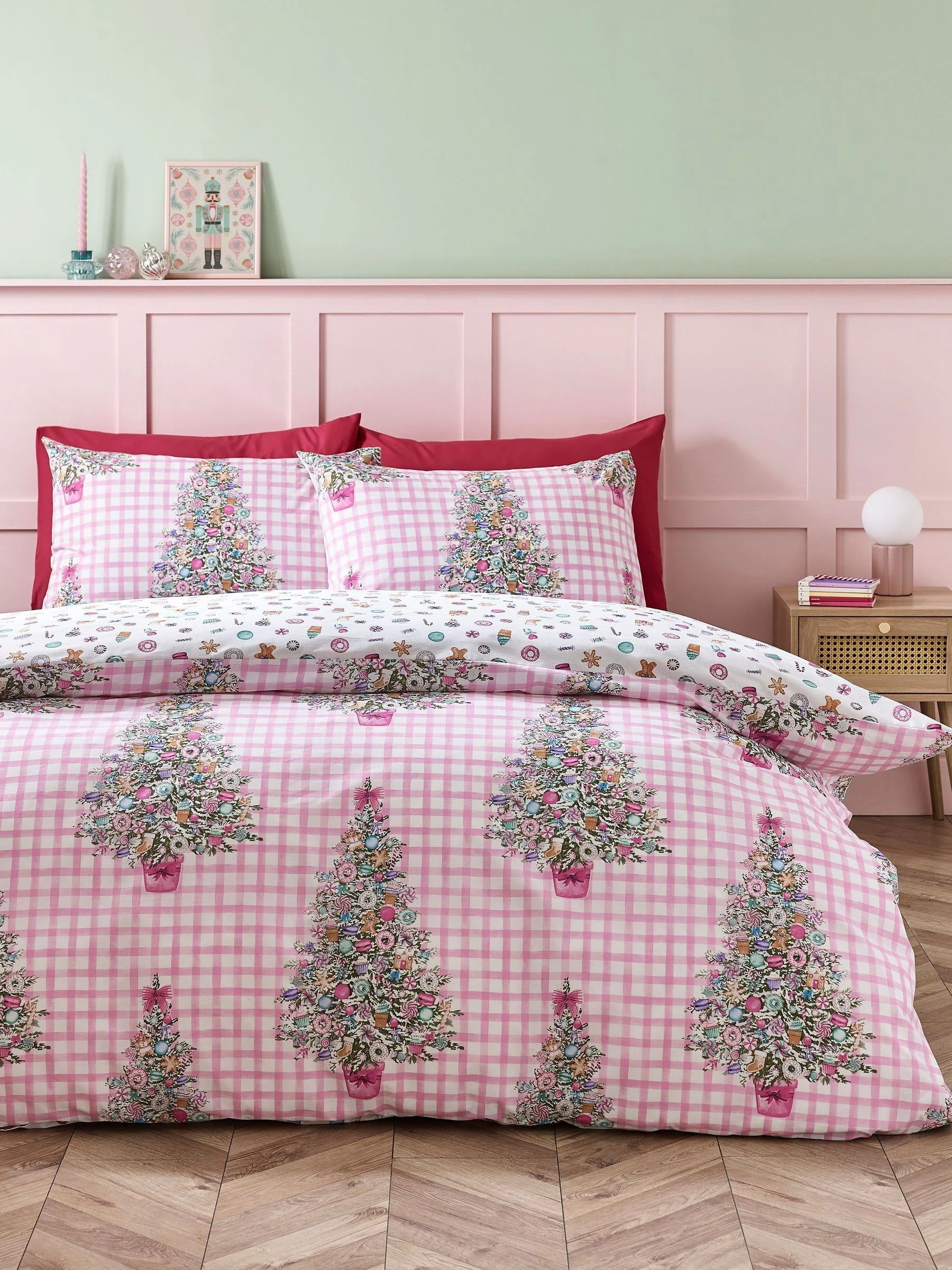 Catherine Lansfield Dekbedovertrekset met kerstthema, snoep en lekkernijen