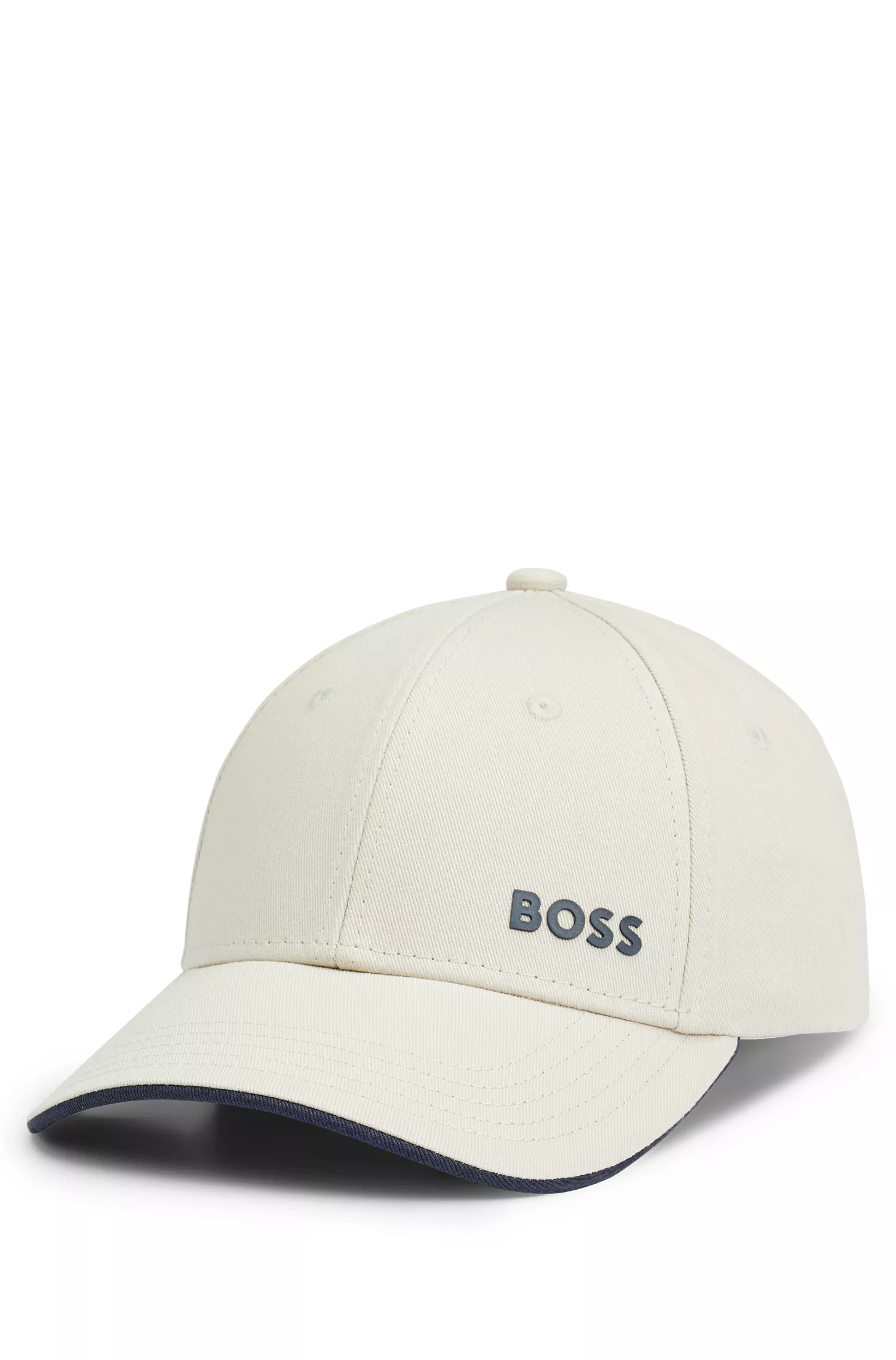 Boné BOSS verde em sarja de algodão com logotipo estampado