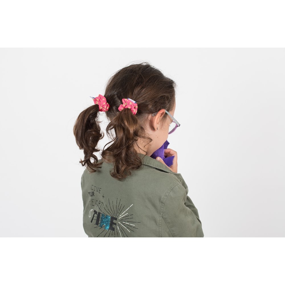 Mini Chouchou Feuillage Or Rose