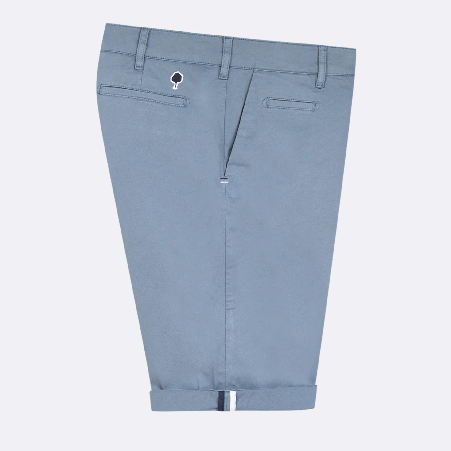 Short bleu coupe droite Coton organique et coton recyclé - modèle Saulieu