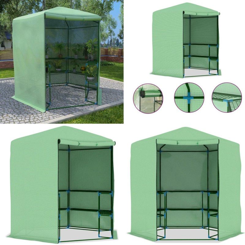 Tuinkas - Ruime - 170 g/m² PE-Mesh - Roestvrij Stalen Frame