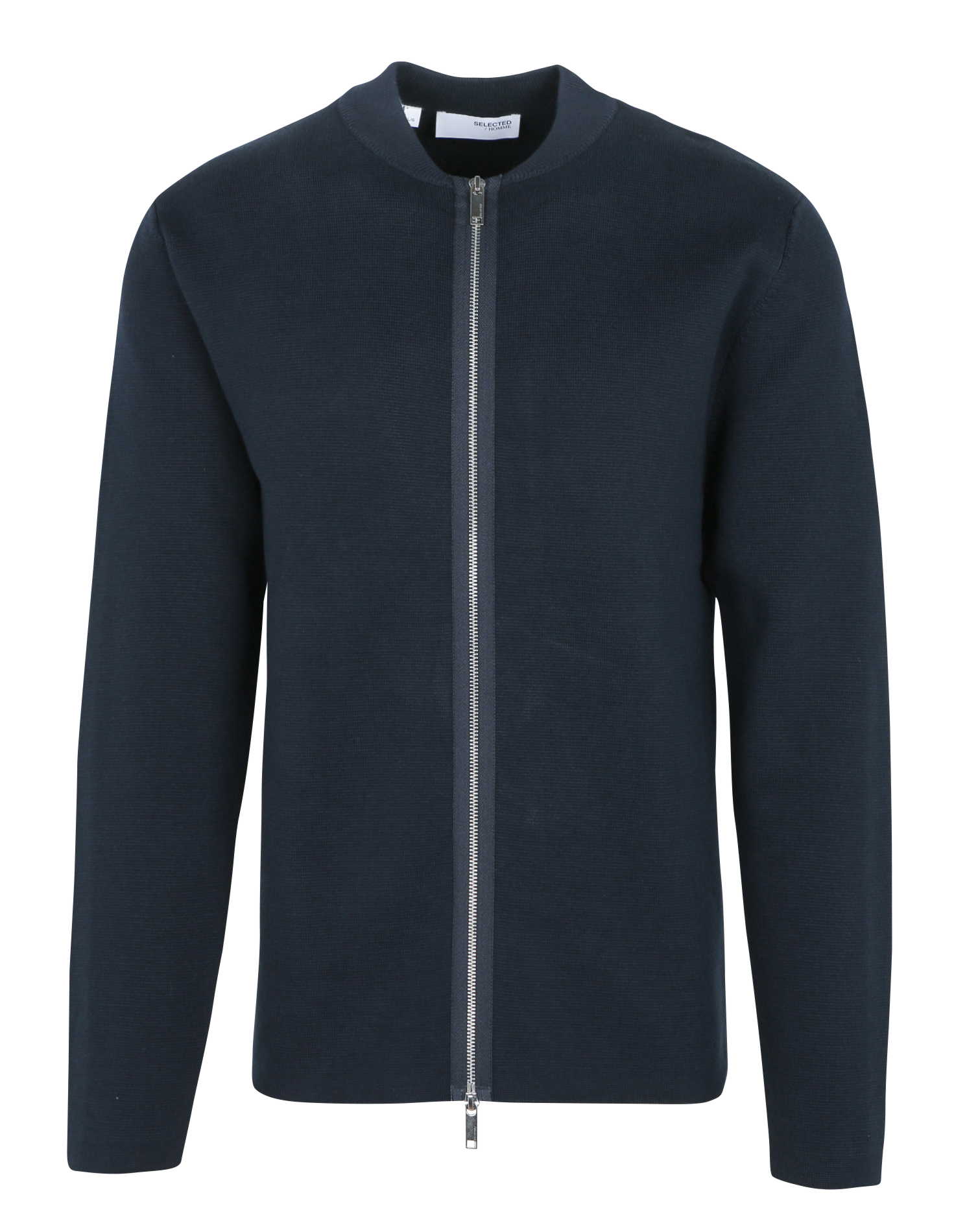 MIKE - Gilet col teddy en coton bio mélangé | Bleu