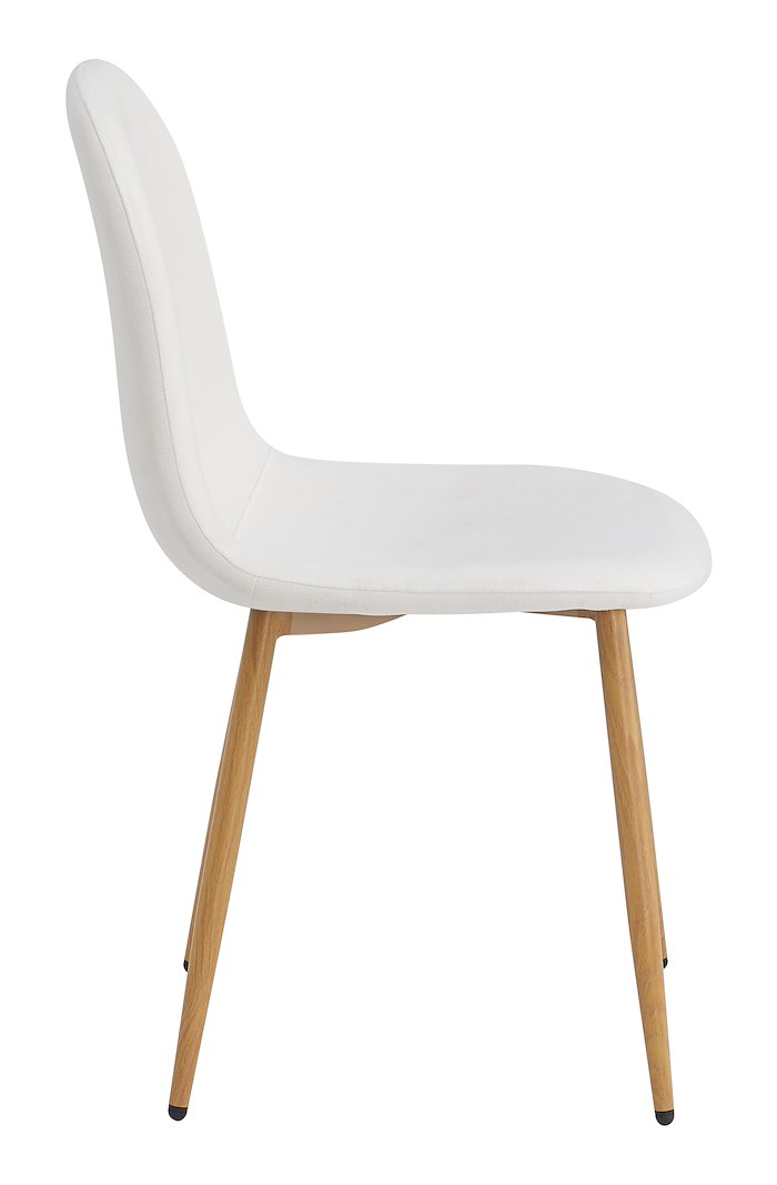 Venus spisestol Tekstil Lino 22 off white med Eiekfarget ben i metall