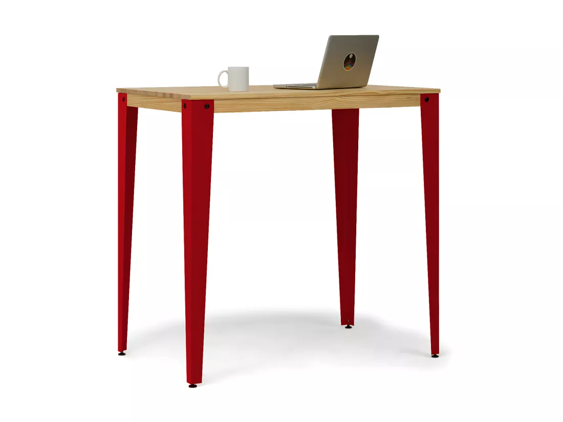 Table Mange debout Lunds 60X120x110cm Rouge-Naturel. Box Furniture