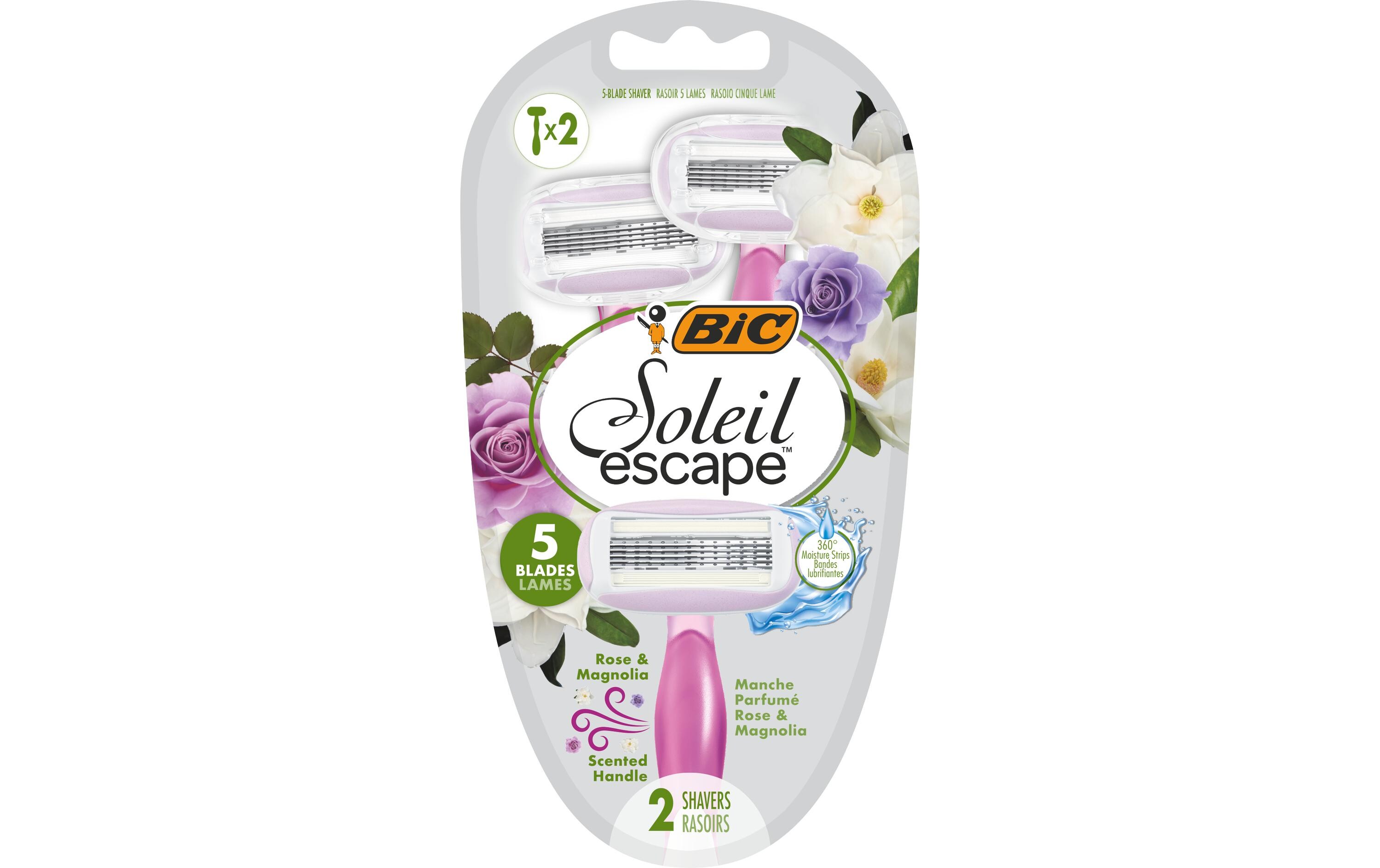 Damenrasierer Soleil Escape Rose Magnolia, 2 StückDamen-Klingenrasierer für den täglichen Spa Moment