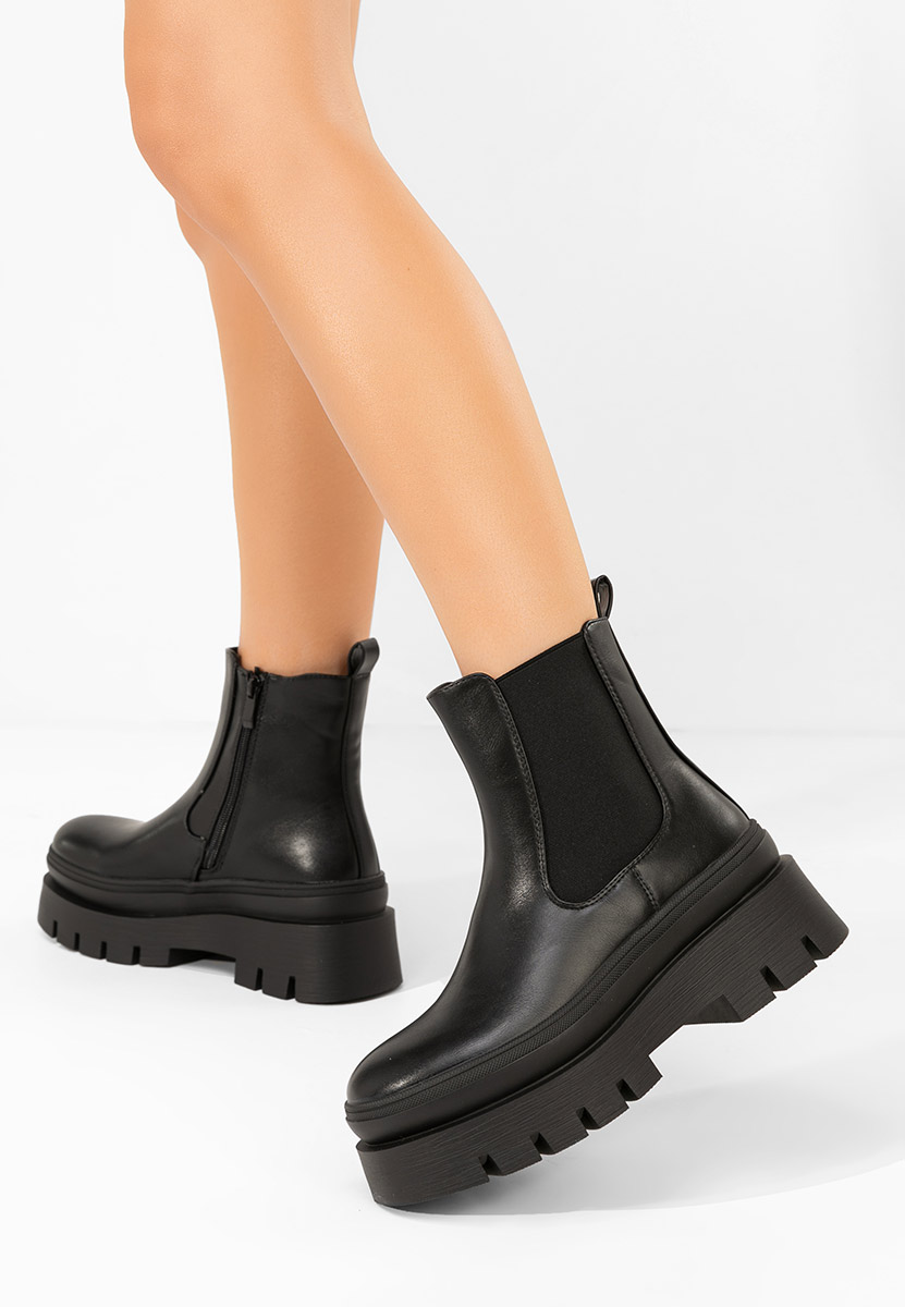 Bottines à plateau noires Mayte