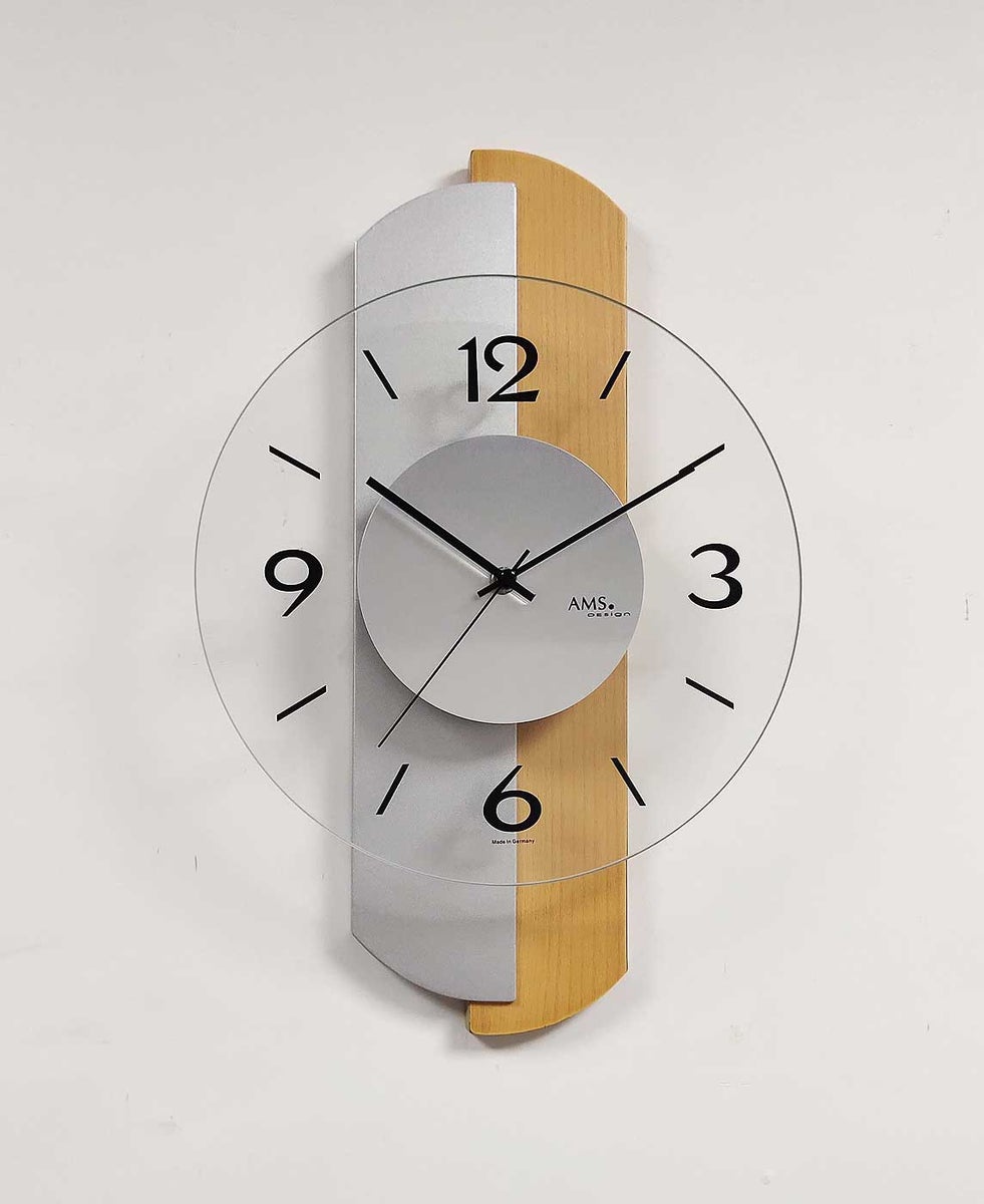 AMS 9209 quartz wandklok modern 27 x 42 x 6cm
