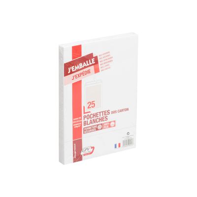 GPV Pack'n Post - 25 Pochettes blanches dos carton - C4 229 x 324 mm - bande auto-adhésive