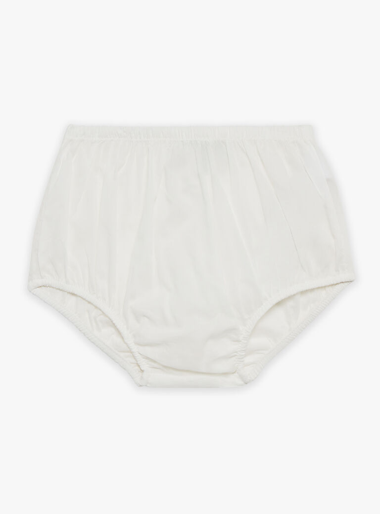 Robe et culotte écrues en popeline tramée
