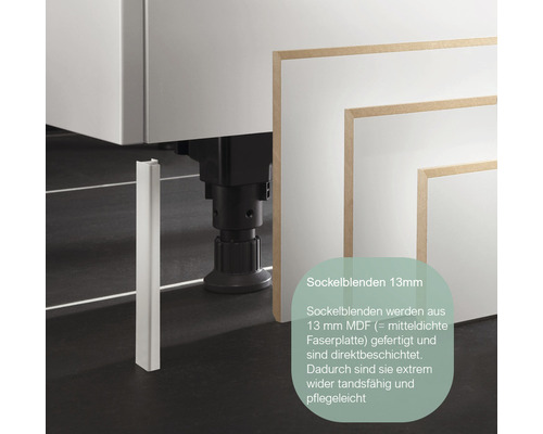 Nobilia Elements keukenblok zonder apparatuur Urban 300 cm alpinewit mat voorgemonteerde variant links 4004539053878