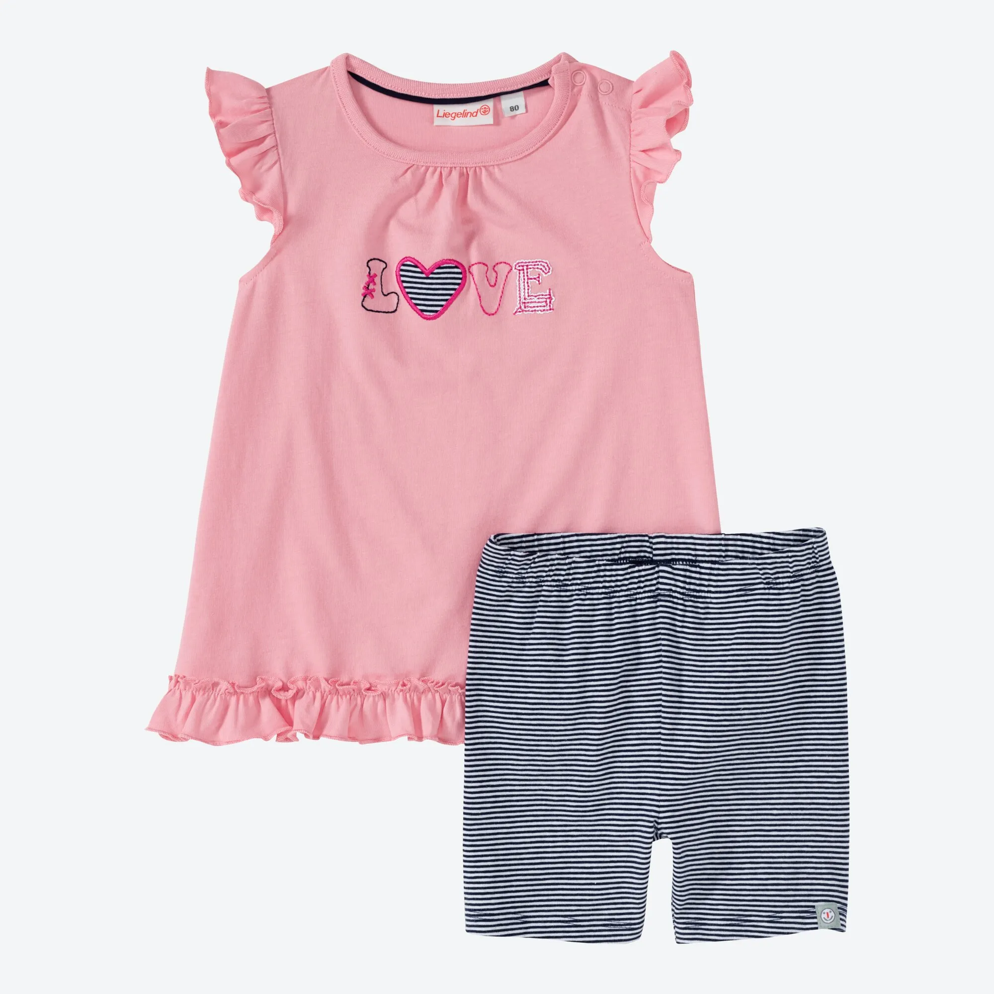Baby-Mädchen-Set mit Volantsaum, 2-teilig