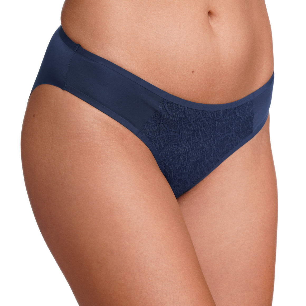 Gina Benotti Damen Seamless-Slip mit Spitzeneinsatz dunkelblau