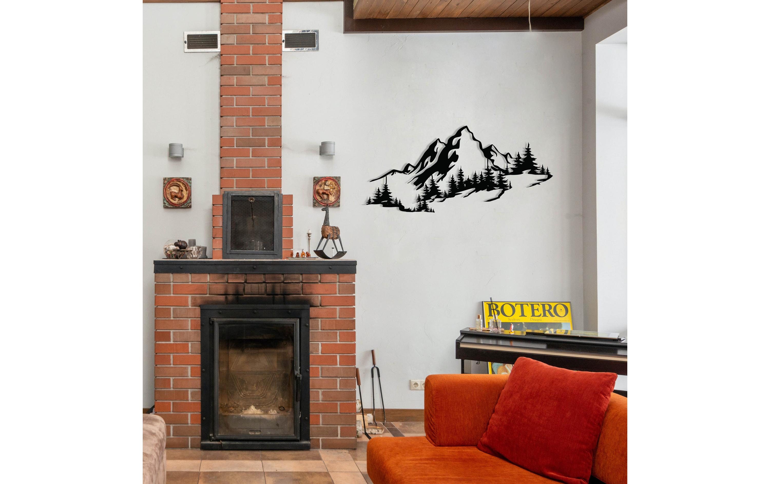Wanddekoration Mountain 67 x 30 cm, MetallWandbild