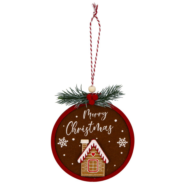 Dekohänger Lebkuchenhaus - Merry Christmas - ca. 13 x 11,5 cm