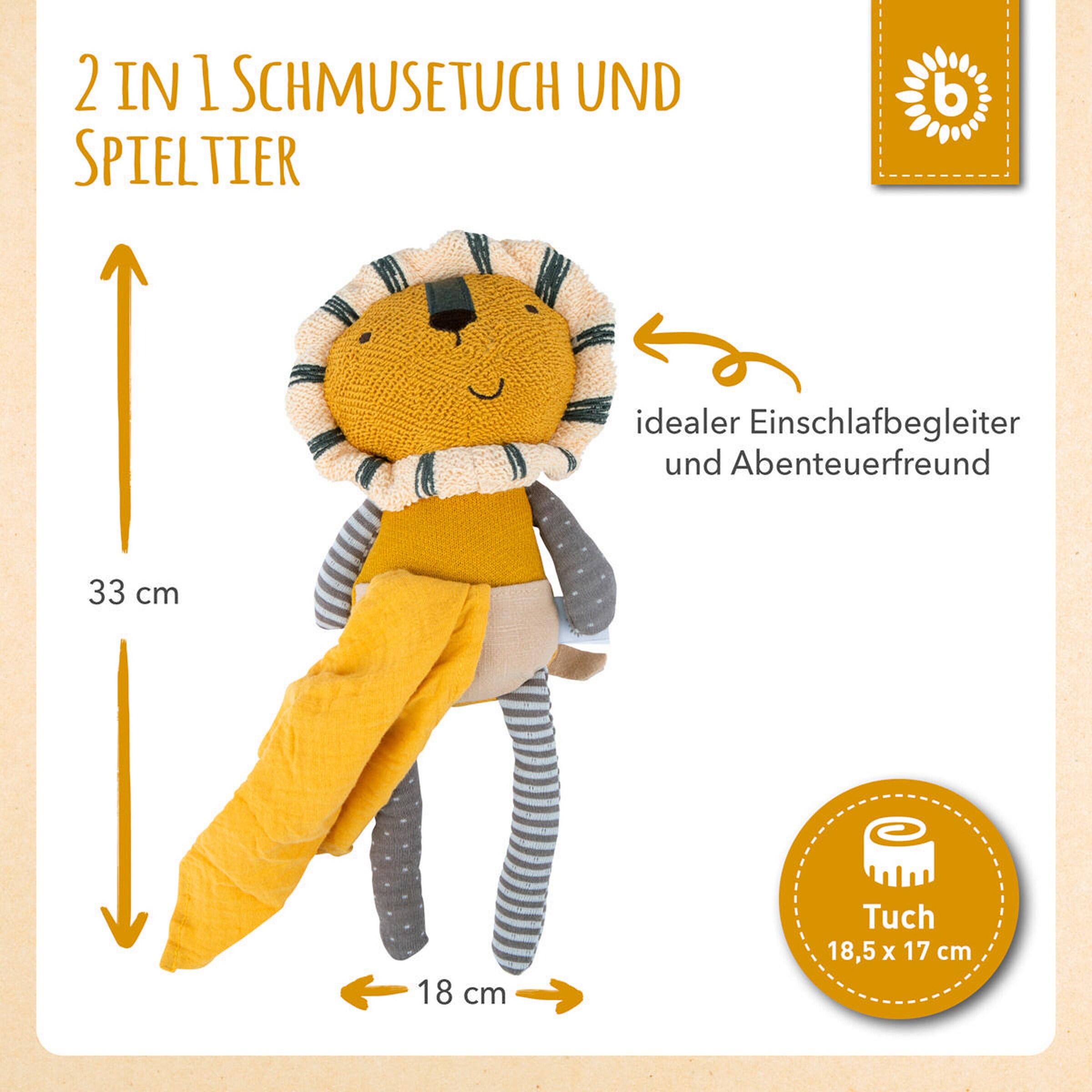 Bieco Kuscheltier Löwe mit Schmusetuch - ab Geburt Gelb