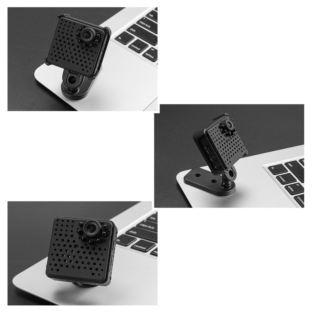 Mini WiFi IP Kamera Full HD 1080p Infrarot LED's Nachtsichtfunktion Akku (300mAh) und Micro SD Kartenslot   Halterung und Clip-Halter (iOS/Android)