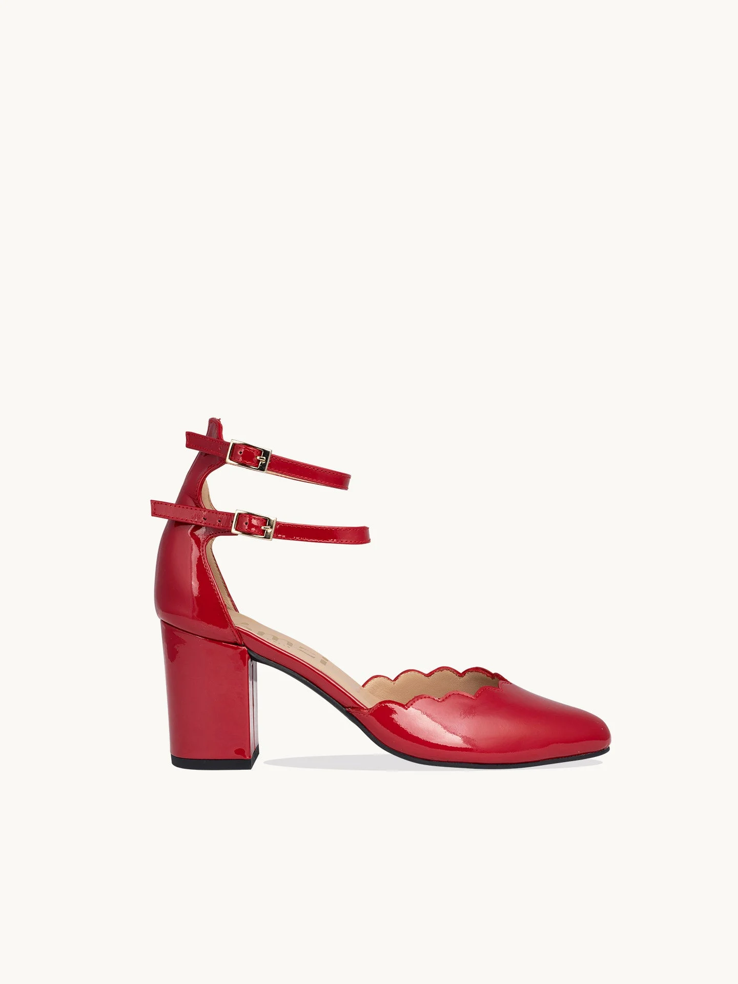 FLAVIE RED - Babies à talon en cuir verni | Rouge