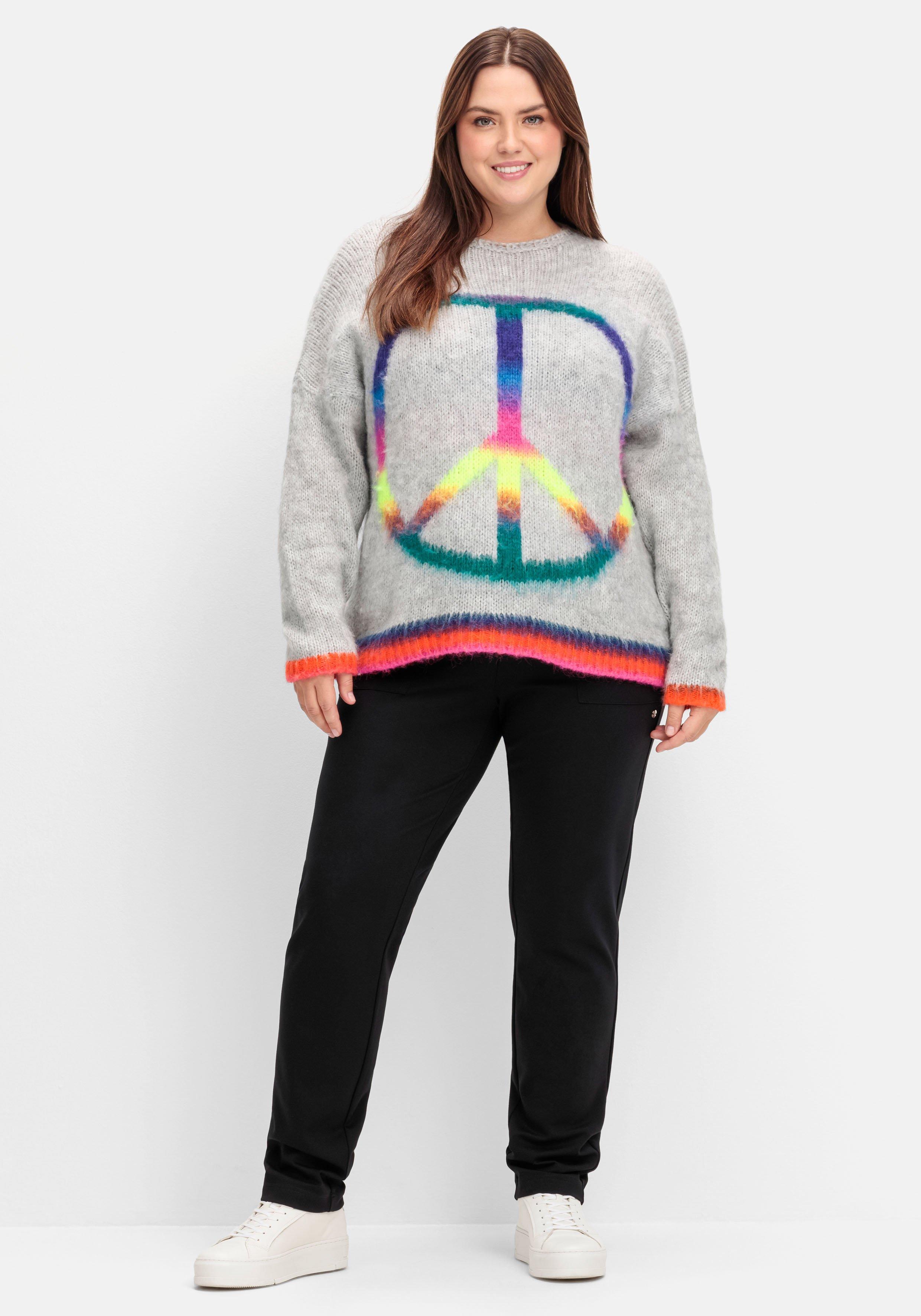 Kuschelig weicher Wollpullover mit Frontmuster