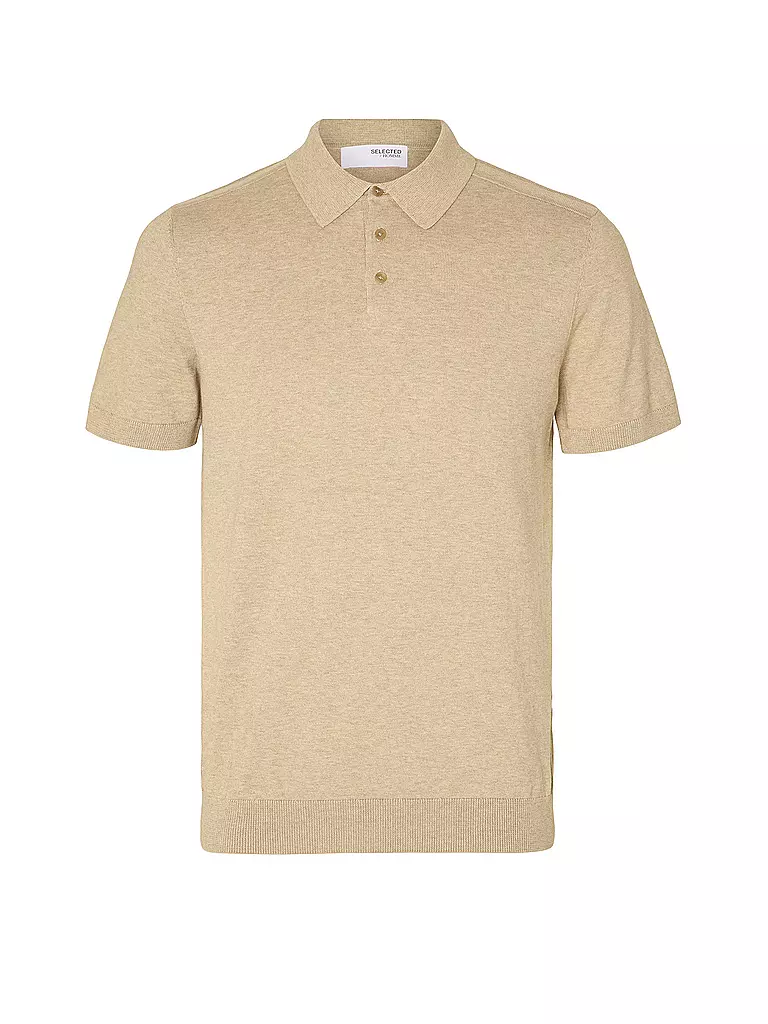 SELECTED Poloshirt SLHBERG beige