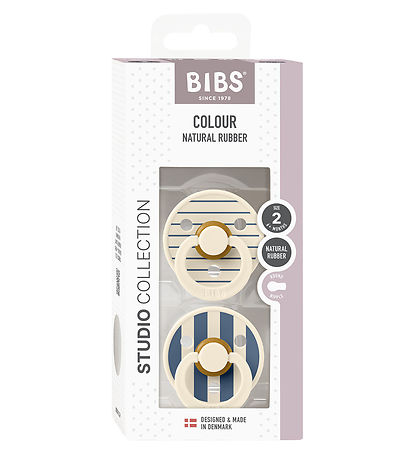BIBS Colour Schnuller - 2er-Pack - Gr. 2 - Rund - Ivory/Steel Bl