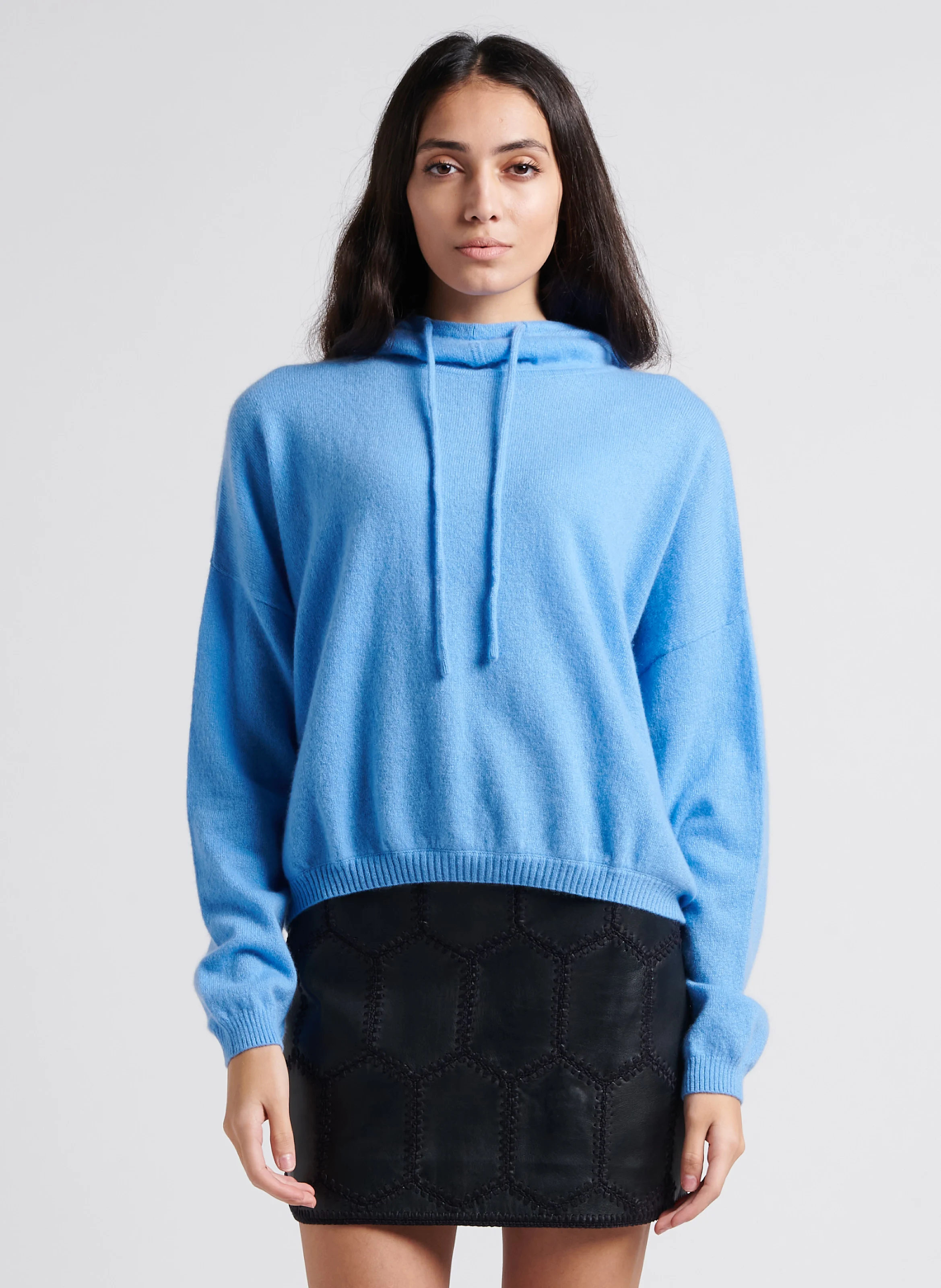 ALICE - Pull droit col montant en cachemire | Bleu