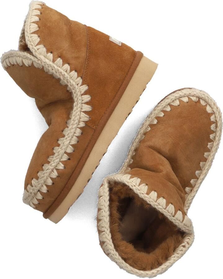 MOU Vachtlaarzen Dames Eskimo 18 Glitter Logo Maat: 37 Materiaal: Suède Kleur: Cognac