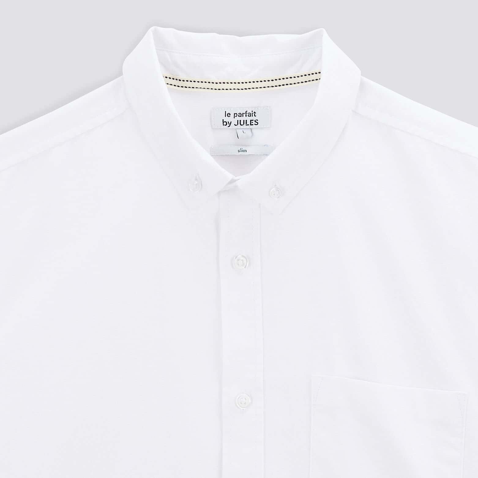 Chemise oxford unie 'le parfait by JULES' coton bi Blanc