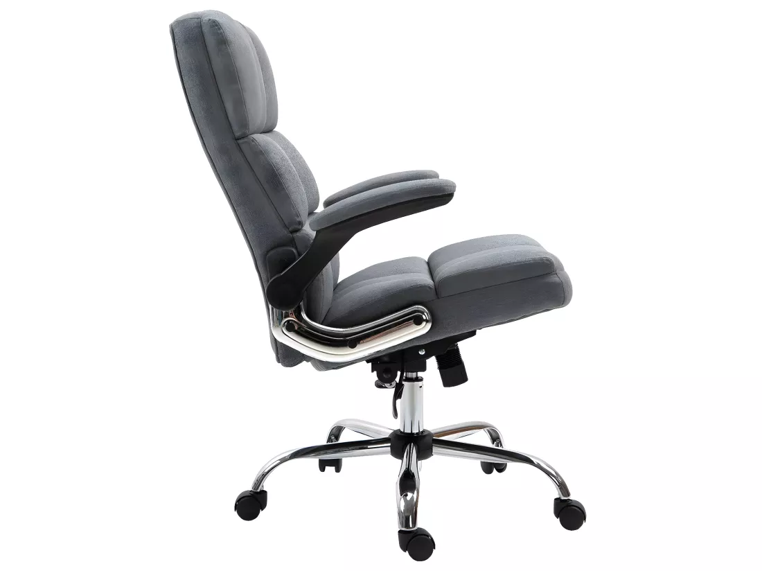 Chaise de bureau MCW-J21, tissu/textile gris
