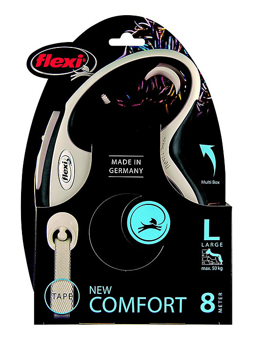 Laisse à enrouleur Flexi L L.8 m noir