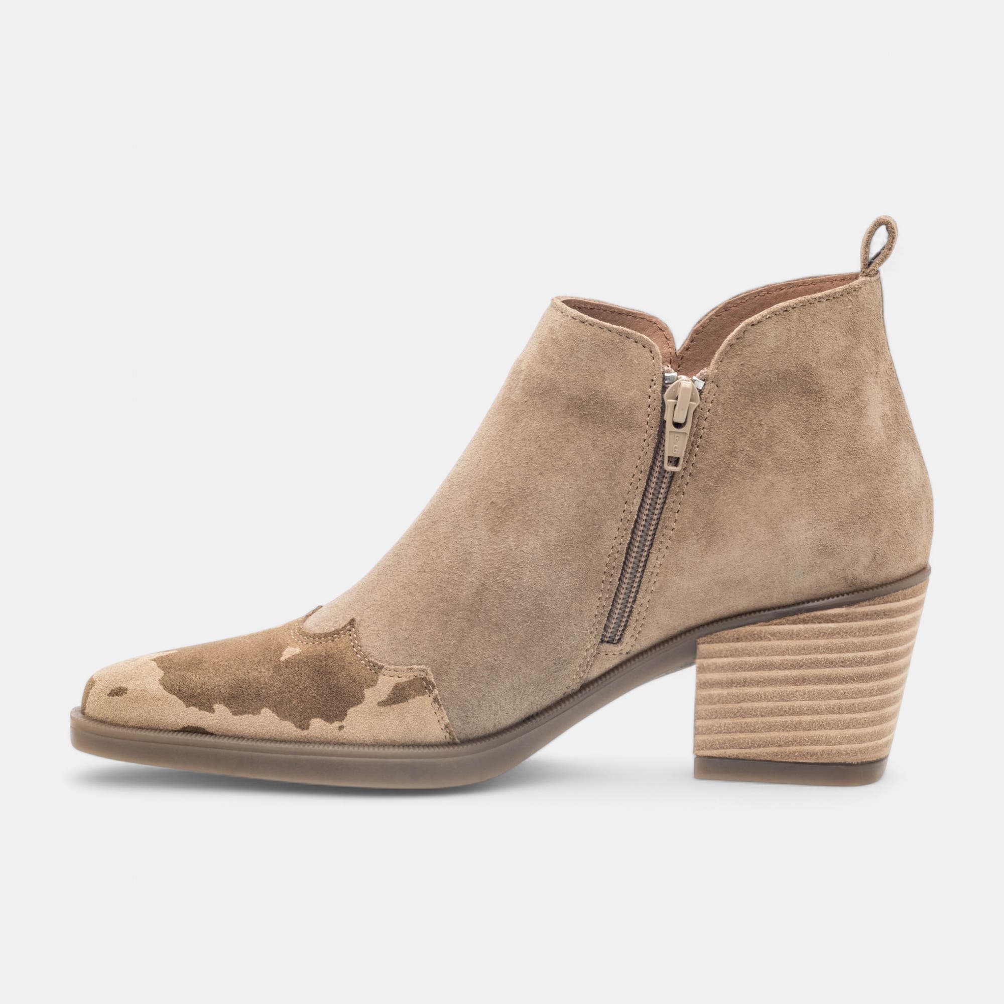Santiags à talon Femme en cuir beige