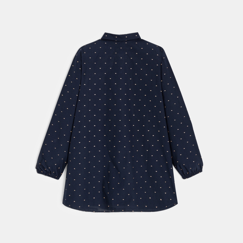 Tablier d'école imprimé bleu fille