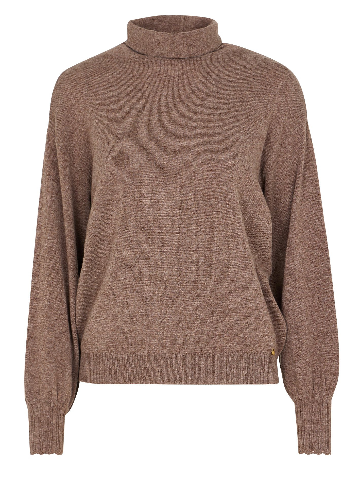 ARMONIE - Pull col montant en laine | Beige