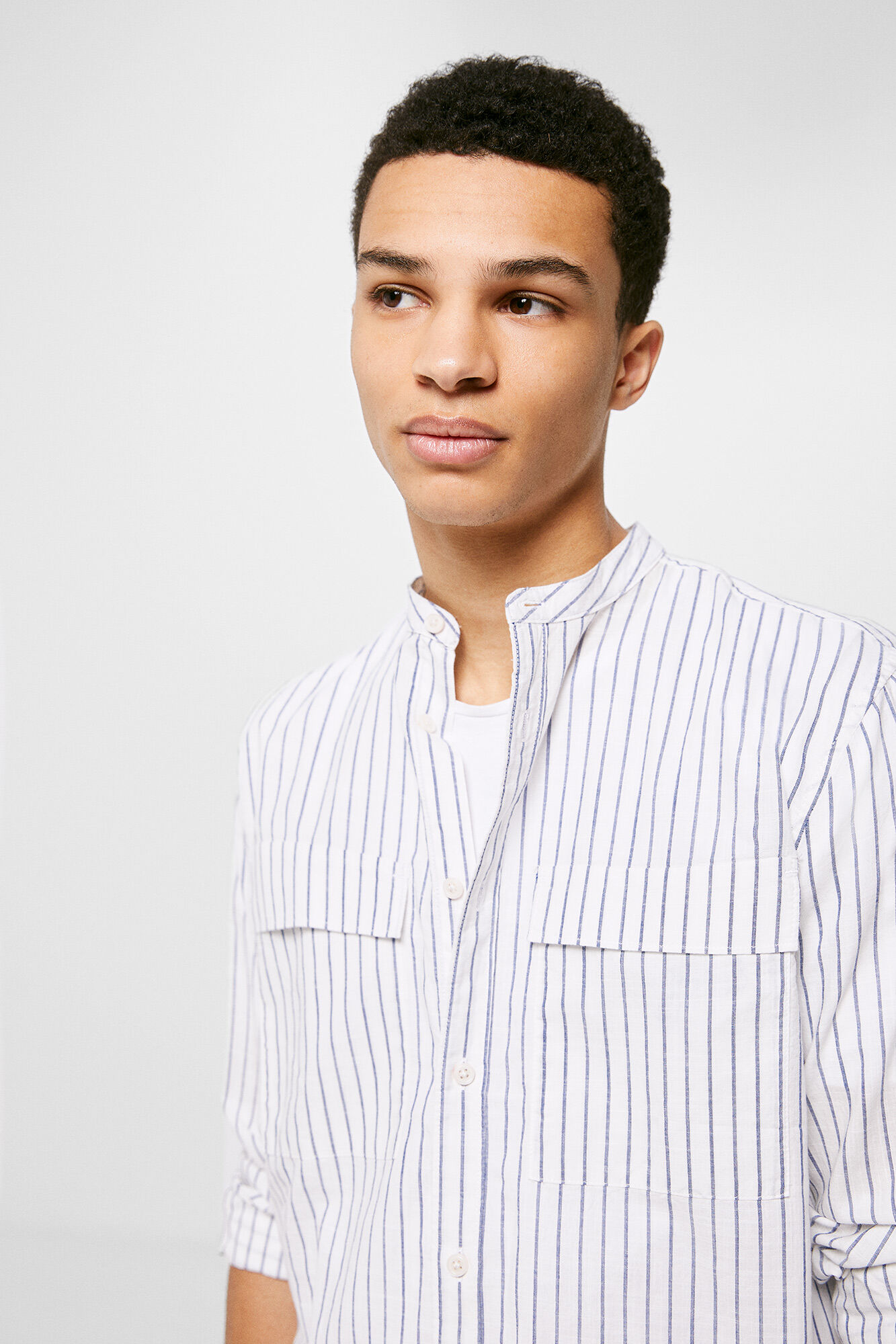 Camisa listrada clara - azul médio