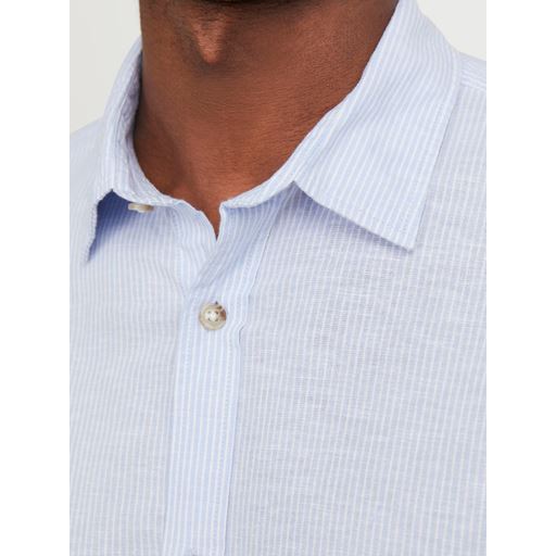 Jack&Jones Summer Linen Blend Skjorte, Cashmere Blue/ White, XXL