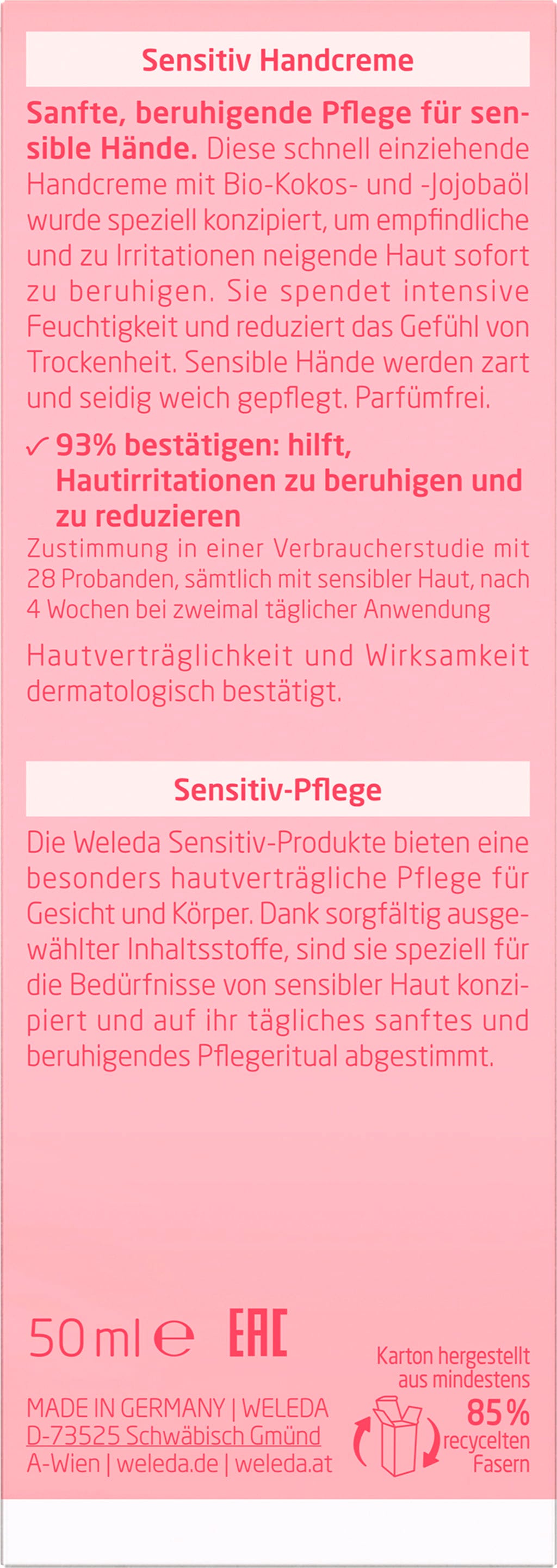 Weleda  Sensitiv Handcreme, 50 ml