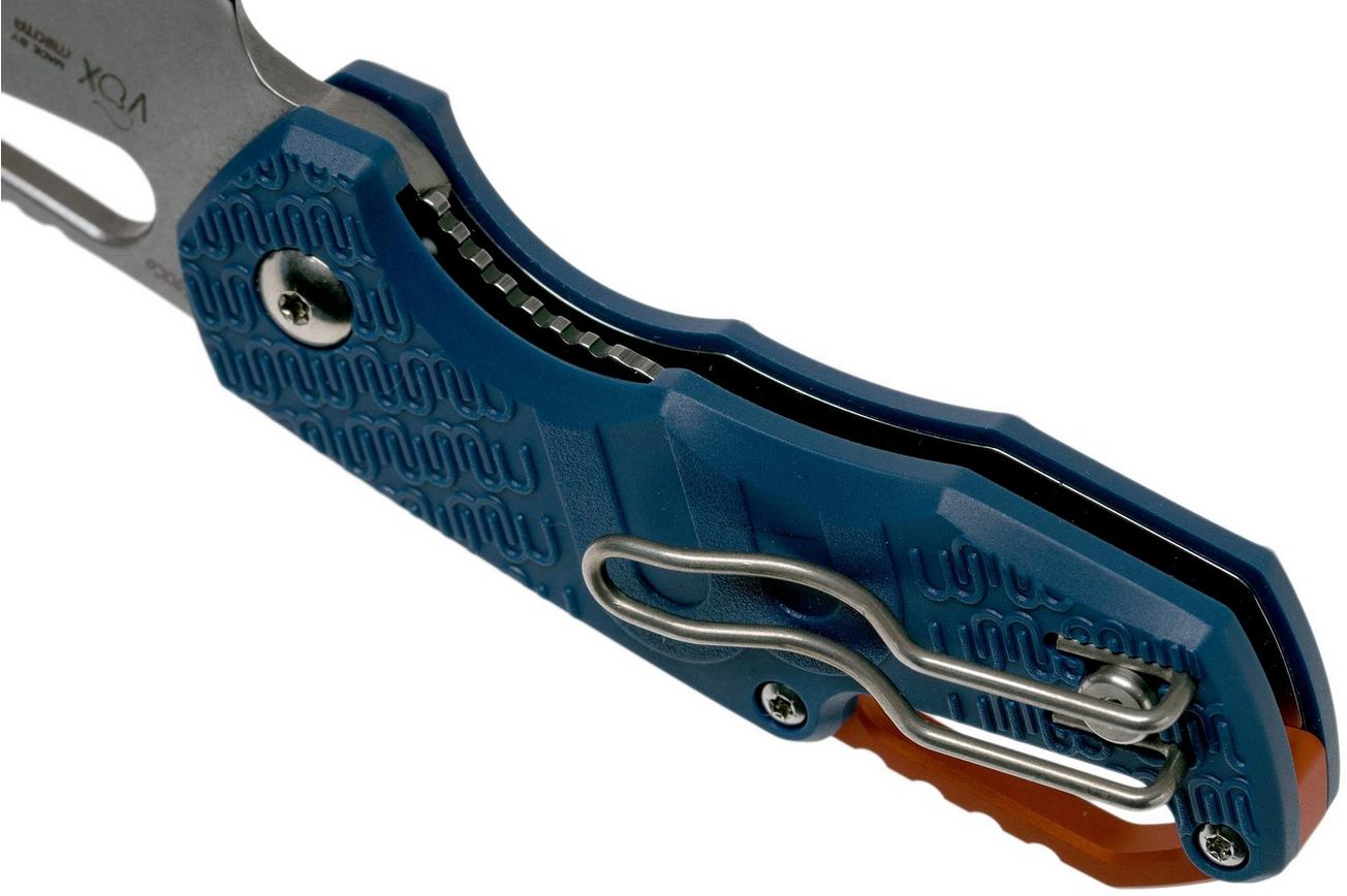 MKM Isonzo FX03-3PBL Clip point Blue FRN zakmes, Jesper Voxnaes design