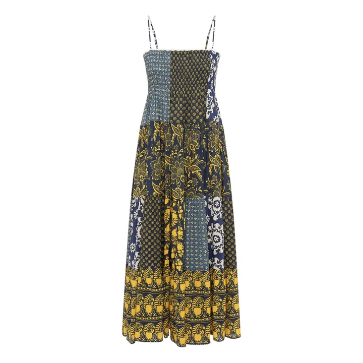 Boteh Robe Florimonde Patchwork | Bleu foncé
