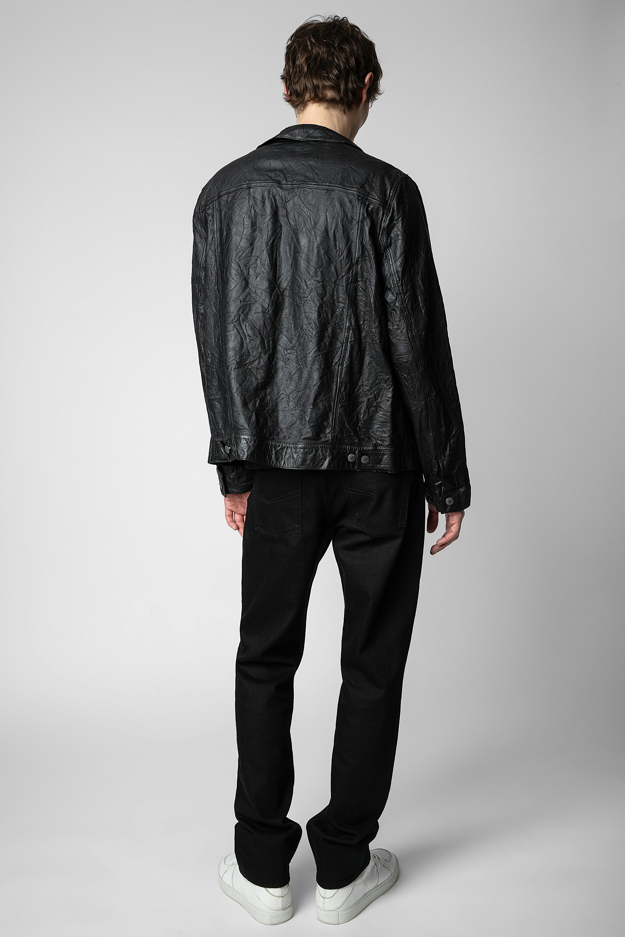 Blouson Base Cuir Froissé