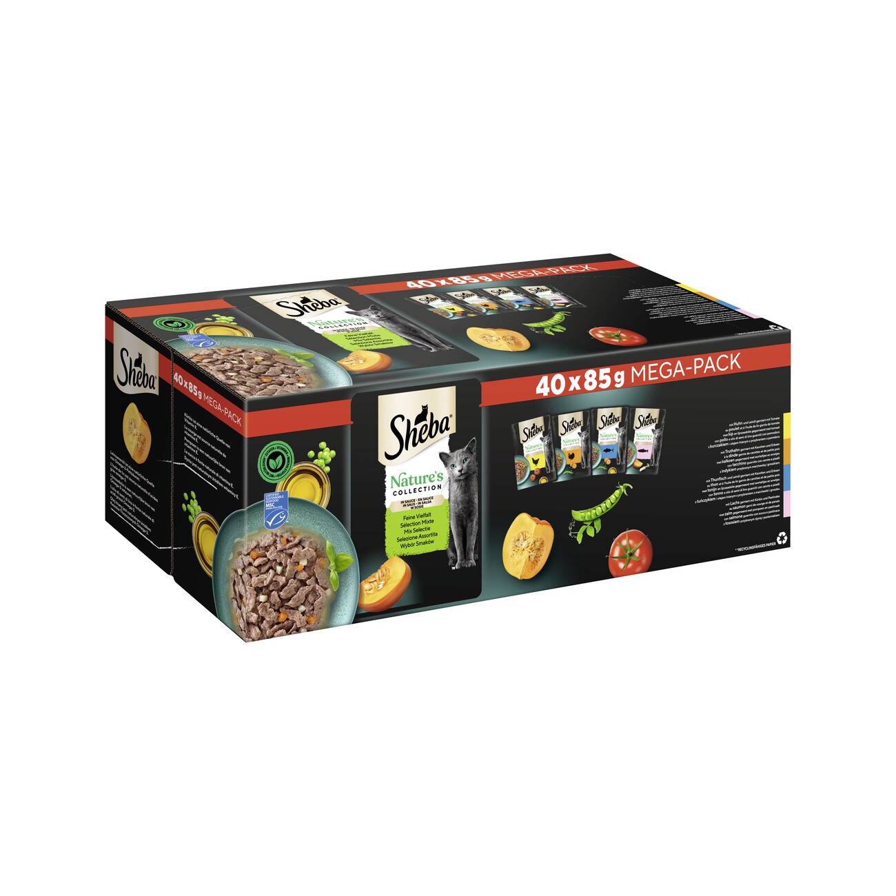 Sheba Mega-Pack Nature's Collection in Sauce Feine Vielfalt 40 x 85g