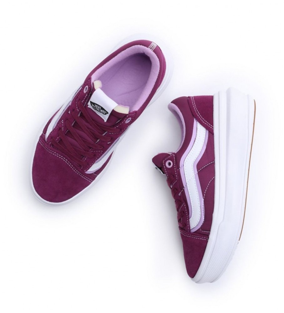 Tênis Vans UA Old School Overt CC de couro rosa