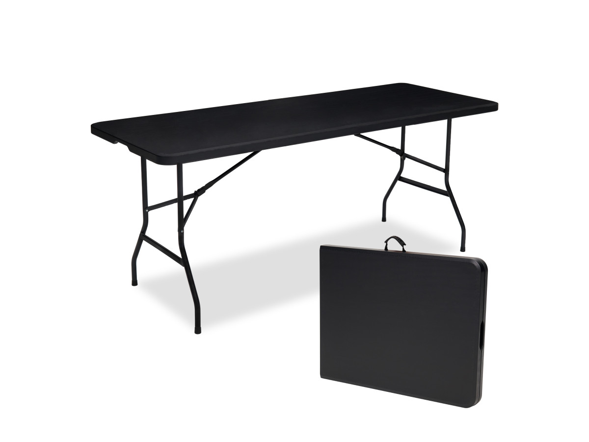 Brixy 180 x 70 x 74 cm inklapbare campingtafel - Black