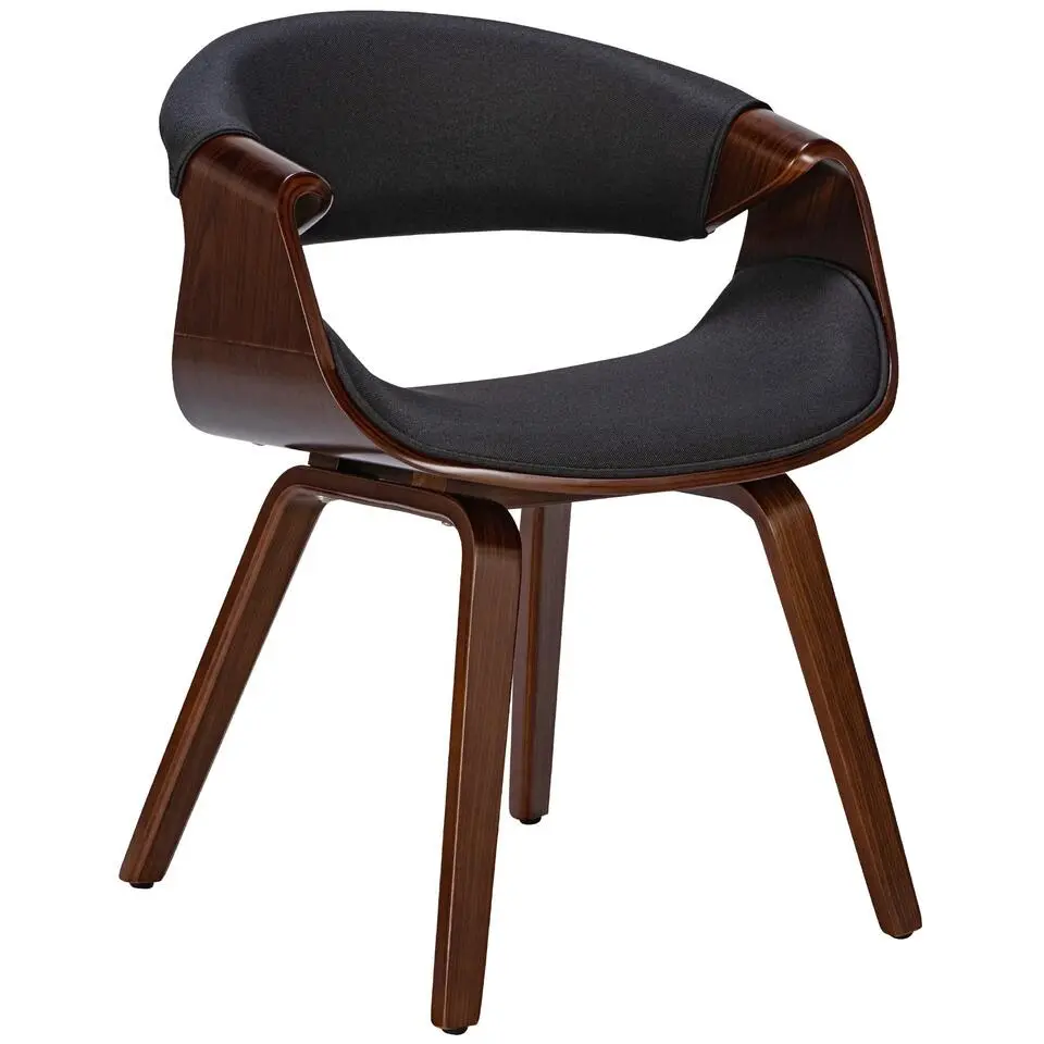 CLP Eetkamerstoel Foley walnoot Frame - Stof - walnoot/zwart
