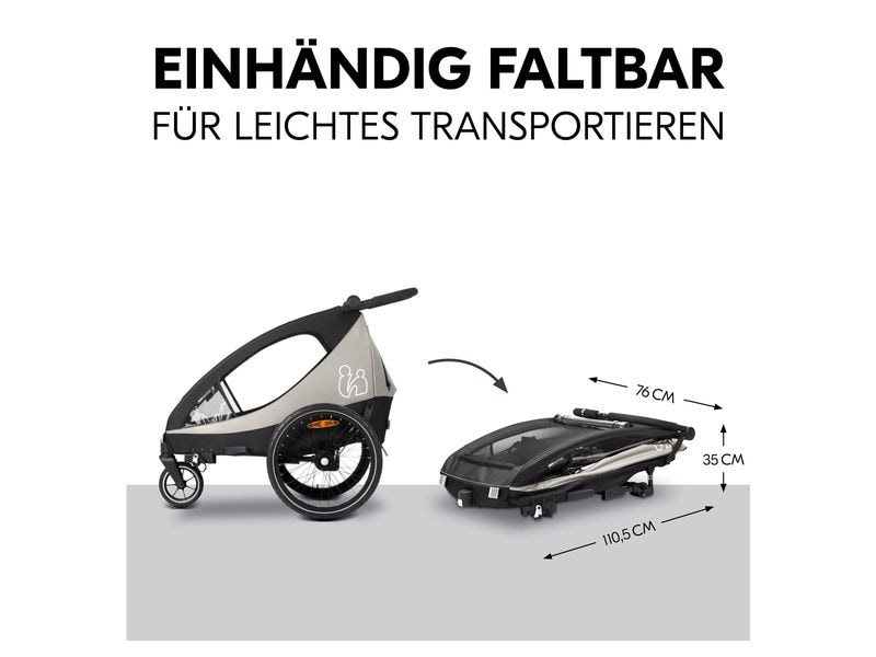 Hauck Veloanhänger Dryk Duo Plus Schwarz Veloanhänger für 2 Kinder